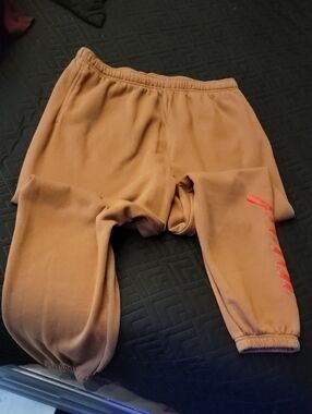 PINK Victoria's Secret Tan Sweatpants with Pink Script